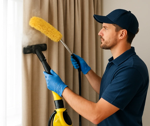 Trusted blind cleaning technician Matty Curtain Cleaning springfield-central QLD
