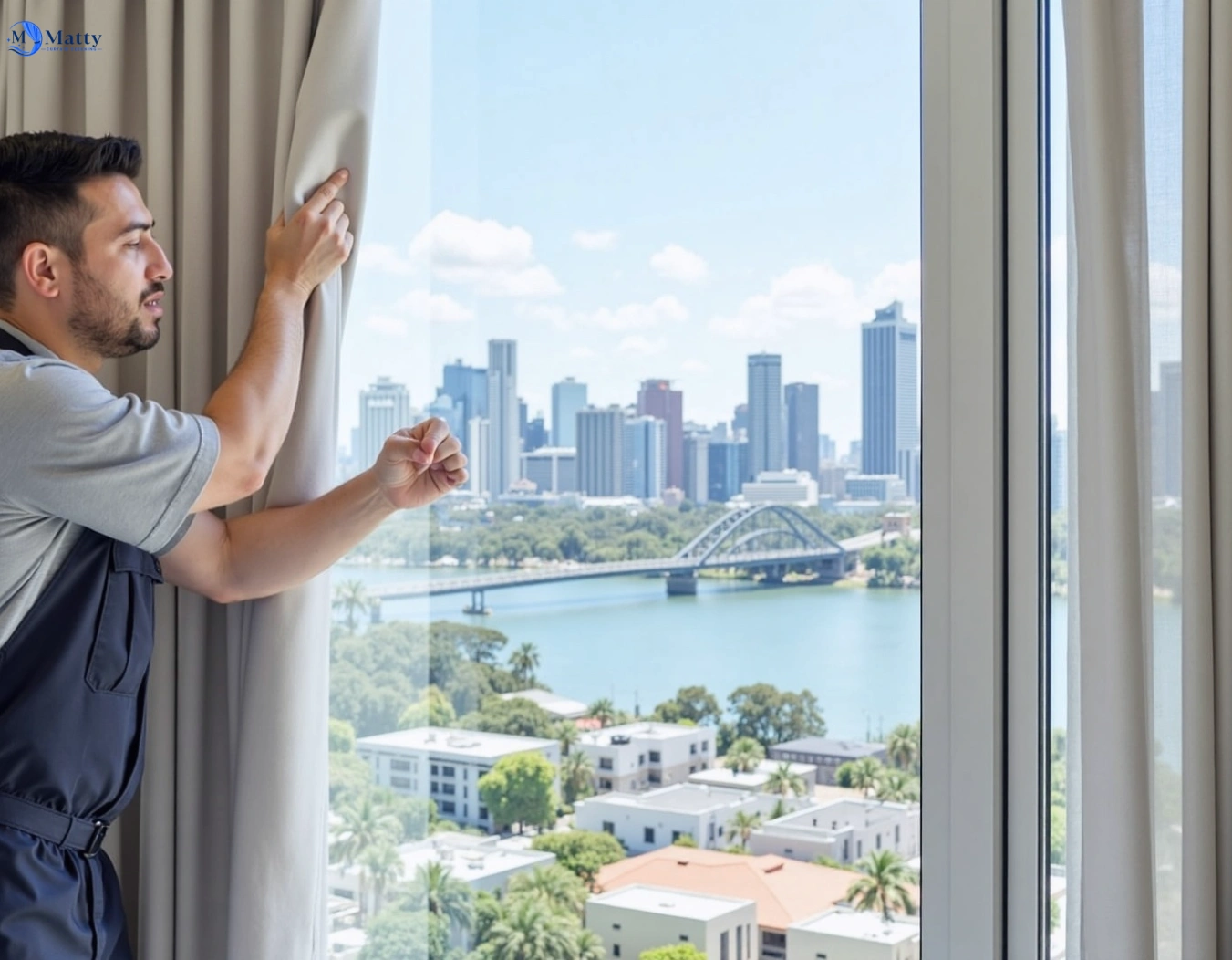 Professional curtain steam cleaning service springfield-central QLD by Matty Curtain Cleaning